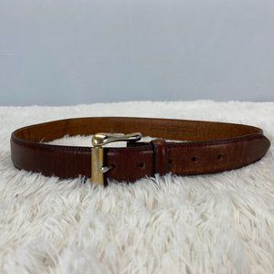 FOSSIL Brown Leather Brass Hardware Belt